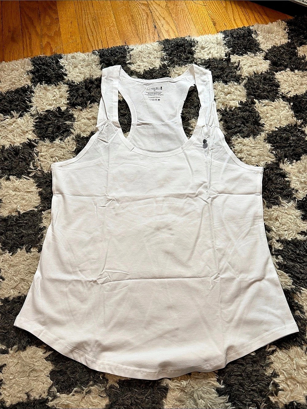 JJ Malibu Racerback Tank in White Size Medium